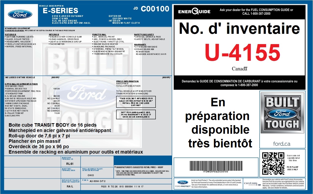 2018 Ford Série E tronqué - Image 13